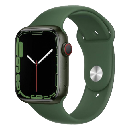 Apple Watch Series 7 45mm GPS + Cellular Green Aluminum Case with Clover Sport Band (MKJ93)