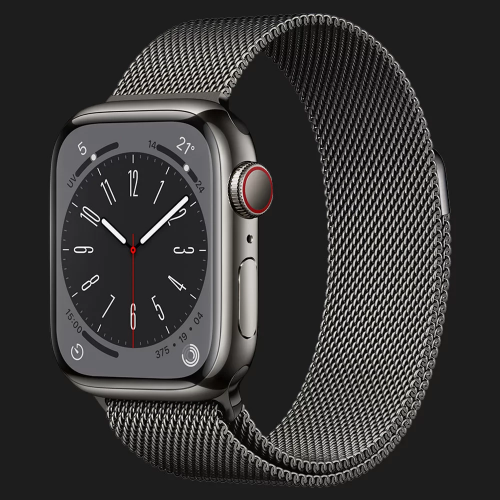 Apple Watch Series 8 41mm Graphite Stainless Steel Case with Milanese Loop Graphite (MNJL3/MNJM3)