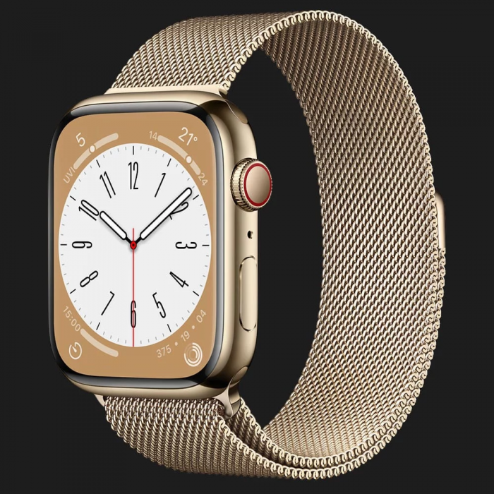 Apple Watch Series 8 45mm Gold Stainless Steel Case with Milanese Loop Gold (MNKP3/MNKQ3)