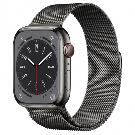 Apple Watch Series 8 45mm Graphite Stainless Steel Case with Milanese Loop Graphite (MNKW3/MNKX3)