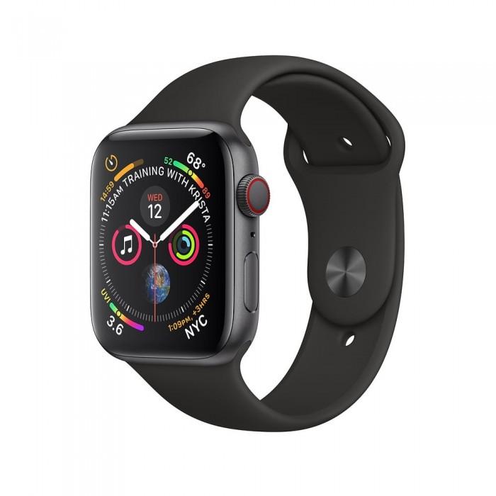 Apple Watch Series 4 44mm GPS+LTE Space Gray Aluminum Case with Black Sport Band (MTUW2, MTVU2)