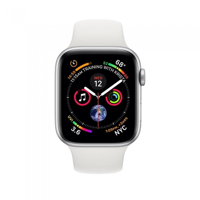 Apple Watch Series 4 40mm GPS + LTE Silver Aluminum Case with White Sport Band (MTVA2)