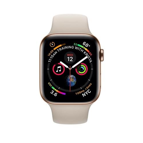 Apple Watch Series 4 40mm GPS+LTE Gold Stainless Steel Case with Stone Sport Band (MTUR2)