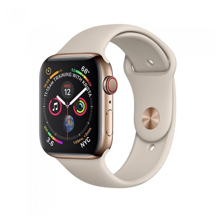 Apple Watch Series 4 44mm GPS+LTE Gold Stainless Steel Case with Stone Sport Band (MTV72/MTX42)