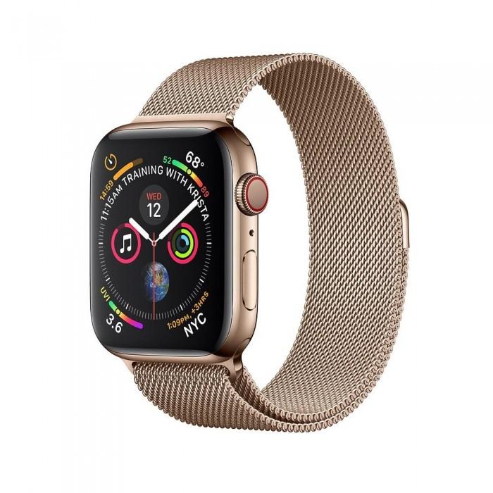 Apple Watch Series 4 44mm GPS + LTE Gold Stainless Steel Case with Gold Milanese Loop (MTV82, MTX52)