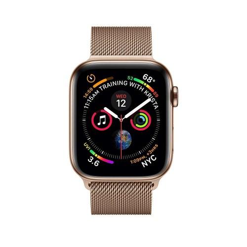 Apple Watch Series 4 40mm GPS + LTE Gold Stainless Steel Case with Gold Milanese Loop (MTUT2)