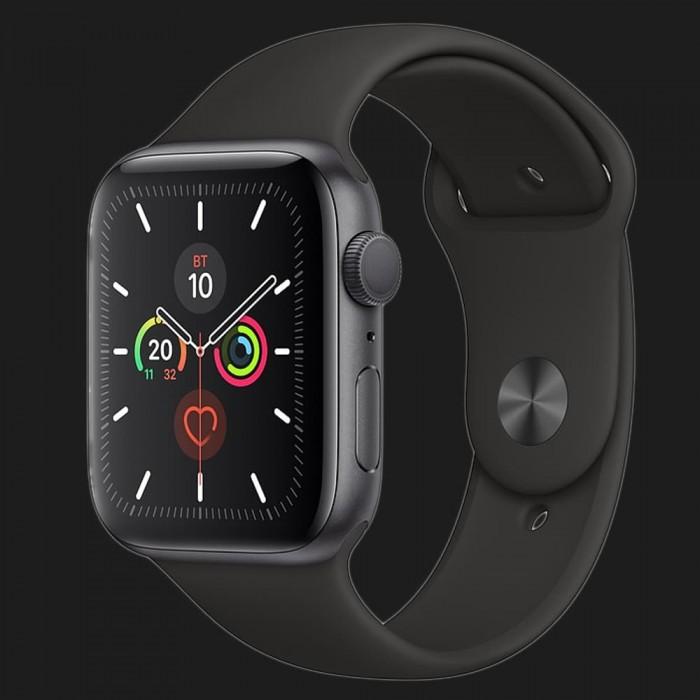 Apple Watch Series 5 44mm Space Gray Aluminium Case with Black Sport Band (MWVF2)