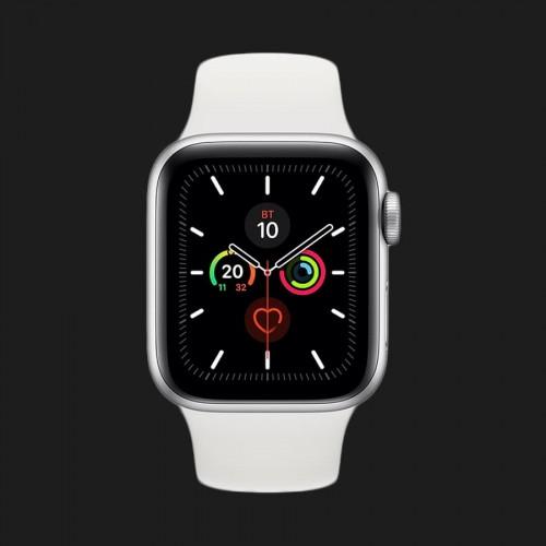 Apple Watch Series 5 40mm Silver Aluminium Case with White Sport Band (MWV62)