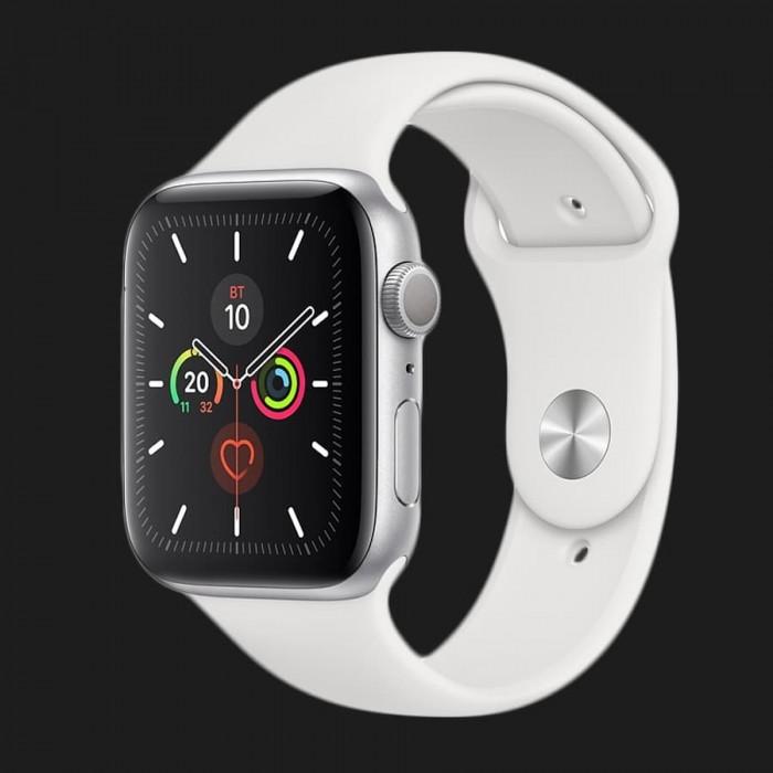 Apple Watch Series 5 44mm Silver Aluminium Case with White Sport Band (MWVD2)