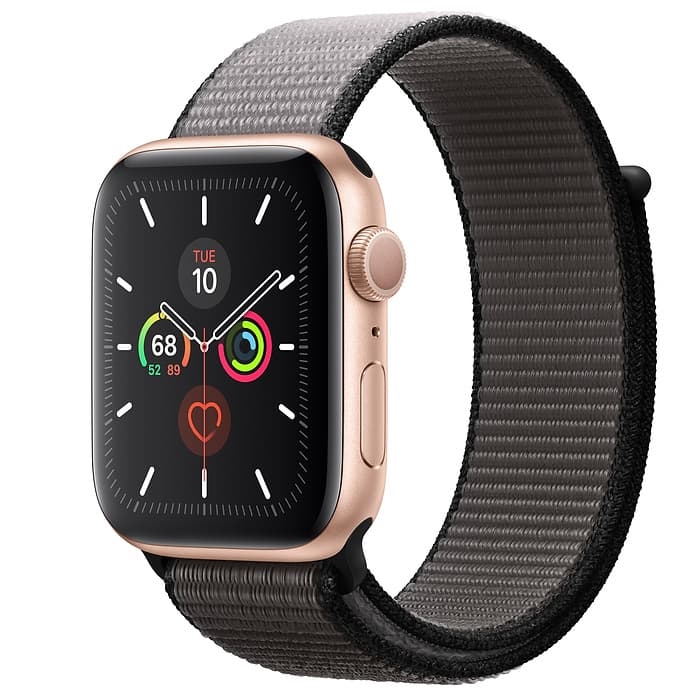Apple Watch Series 5 44mm Gold Aluminium Case with Anchor Gray Sport Loop (MWTY2)