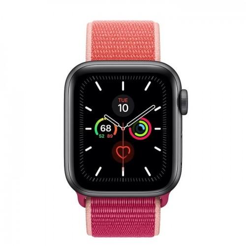 Apple Watch Series 5 40mm Space Gray Aluminium Case with Pomegranate Sport Loop (MWTR2)