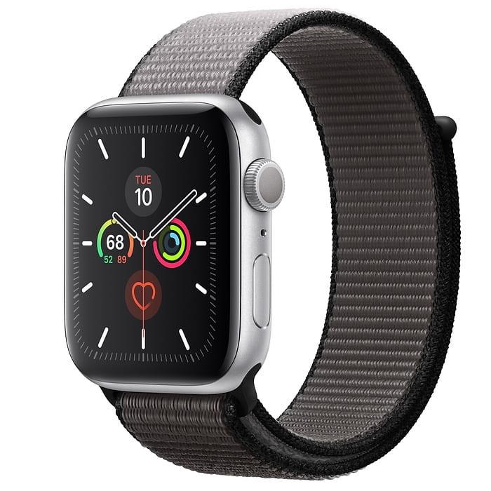 Apple Watch Series 5 44mm Silver Aluminium Case with Anchor Gray Sport Loop (MWTY2)