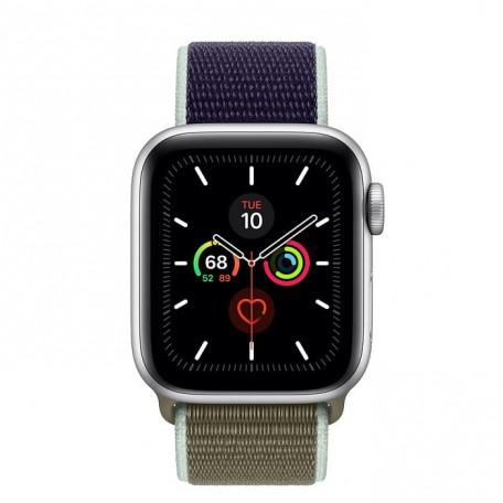 Apple Watch Series 5 40mm Silver Aluminium Case with Khaki Sport Loop (MWTT2)