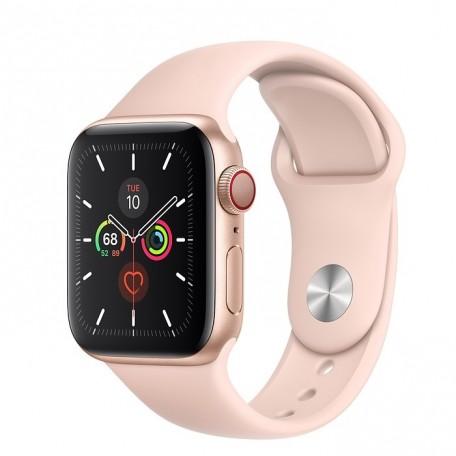 Apple Watch Series 5 GPS + LTE, 40mm Gold Aluminum Case with Pink Sand Sport Band (MWWP2)