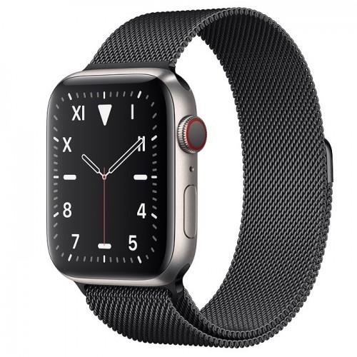 Apple Watch Series 5 Edition 44mm Titanium Case with Space Black Milanese Loop (MWR62+MTU52)