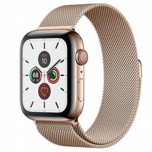 Apple Watch Series 5 44mm GPS + LTE Gold Stainless Steel Case with Gold Milanese Loop (MWW62, MWWJ2)