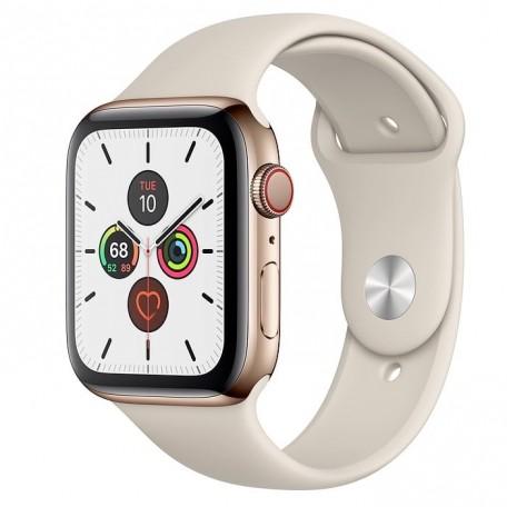 Apple Watch Series 5 44mm GPS+LTE Gold Stainless Steel Case with Stone Sport Band (MWW52)