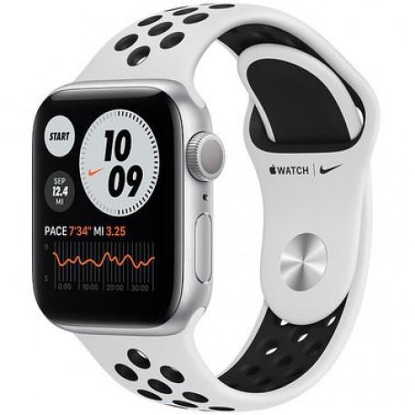 Apple Watch Series 6 Nike 44mm GPS Silver Aluminum Case with Pure Platinum/Black Nike Sport Band (MG293)