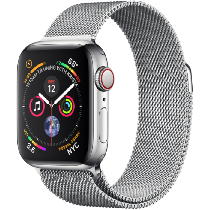 Apple Watch Series 6 40mm GPS+LTE Silver Stainless Steel Case with Silver Milanese Loop (M02V3)