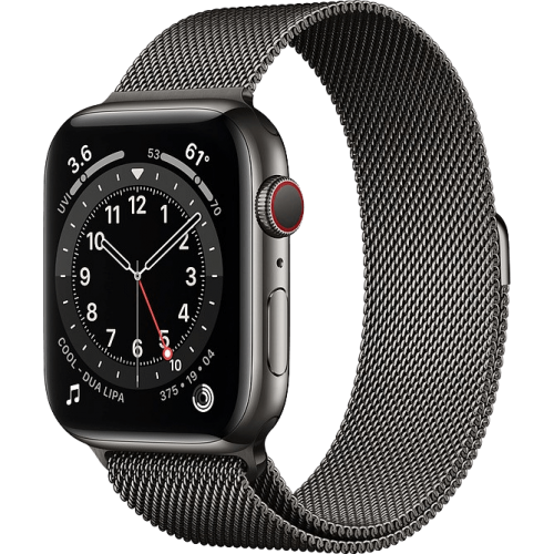 Apple Watch Series 6 40mm GPS + LTE Graphite Stainless Steel Case with Graphite Milanese Loop (MG2U3)