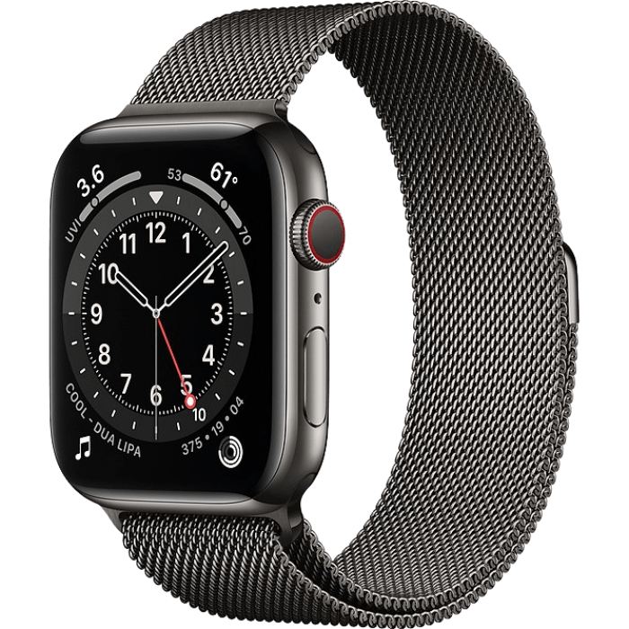 Apple Watch Series 6 40mm GPS+LTE Graphite Stainless Steel Case with Graphite Milanese Loop (MG2U3)