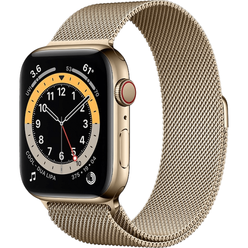 Apple Watch Series 6 40mm GPS + LTE Gold Stainless Steel Case with Gold Milanese Loop (M02X3)