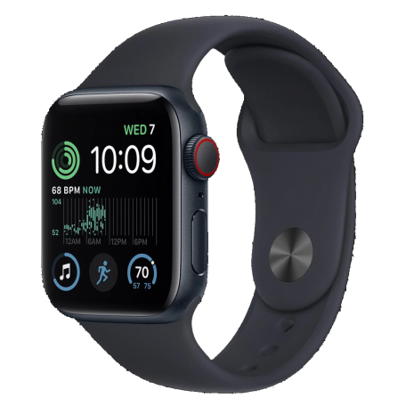 Apple Watch SE 2 40mm GPS + LTE Midnight Aluminum Case with Midnight Sport Band (MNPL3)