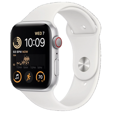 Apple Watch SE 2 40mm GPS + LTE Silver Aluminum Case with White Sport Band (MNPP3)
