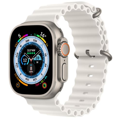 Apple Watch Ultra GPS + Cellular 49mm Titanium Case with White Ocean Band (MNH83/MNHF3) NO BOX