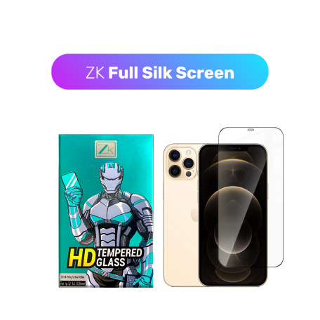 Захисне скло ZK для iPhone 12 Pro Max 2.5D Full Silk Screen 0.26mm [+ Задня плівка в комплекті] [Black]