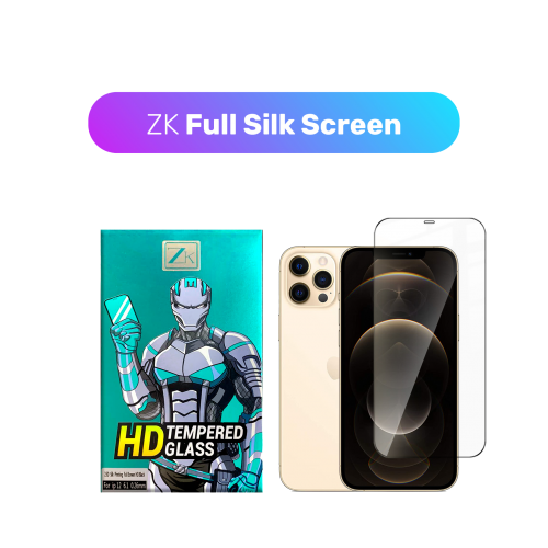 Захисне скло ZK для iPhone 12 Pro Max 2.5D Full Silk Screen 0.26mm [+ Задня плівка в комплекті] [Black]