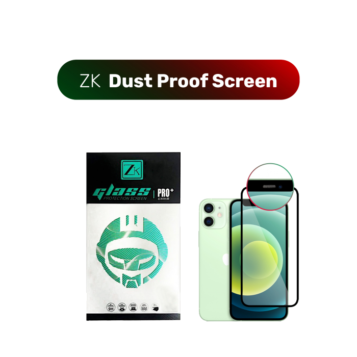 Защитное стекло ZK для iPhone 12 Mini 2.5D Full Screen Dust-Proof 0.26mm [+ Задняя пленка в комплекте][Black]
