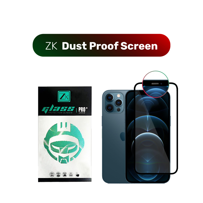 Защитное стекло ZK для iPhone 12 Pro Max 2.5D Full Screen Dust-Proof 0.26mm [+ Задняя пленка в комплекте][Black]
