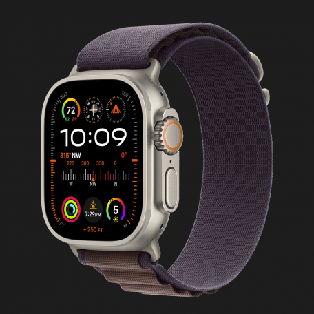 Apple Watch Ultra 2 49mm GPS + LTE Titanium Case with Indigo Alpine Loop (2023)