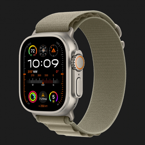 Apple Watch Ultra 2 49mm GPS + LTE Titanium Case with Olive Alpine Loop (2023)