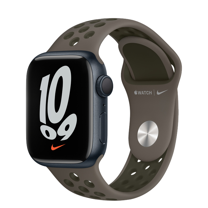 Apple Watch Series 7 Nike 41mm Midnight with Olive Gray Sport Band