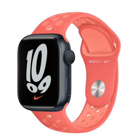 Apple Watch Series 7 Nike 41mm Midnight with Crimson Bliss Sport Band