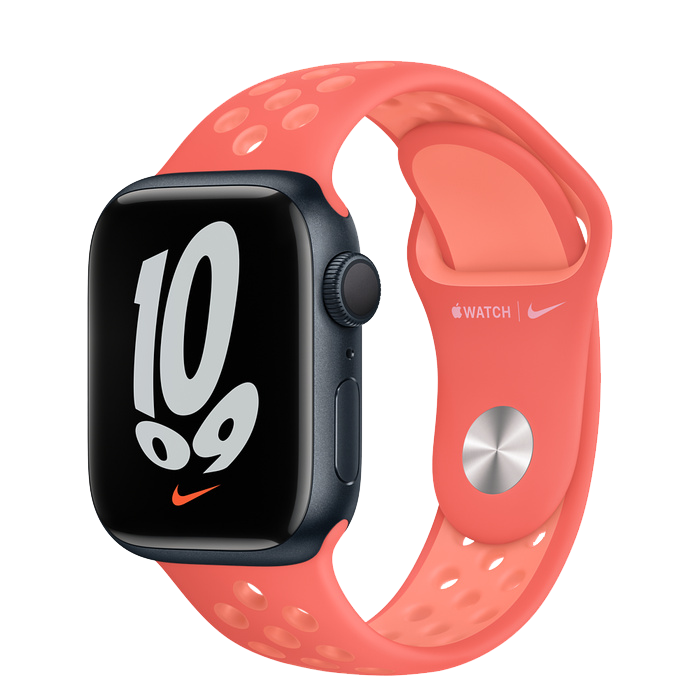 Apple Watch Series 7 Nike 45mm Midnight with Crimson Bliss Sport Band